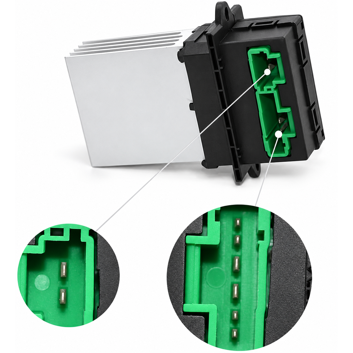Heater Blower Fan Motor Resistor with 2x Pre-wired Connector Plugs for Nissan - for – !F007/C3/B/res-with-2xcables – image 1