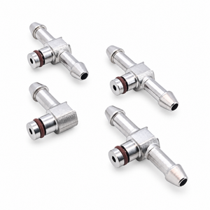 4x METAL DENSO INJECTOR RETURN LEAK OFF 3x T PIECE AND 1x L PIECE PIPE CONNECTOR – F04/3Ts1L/Densoleak – image 2