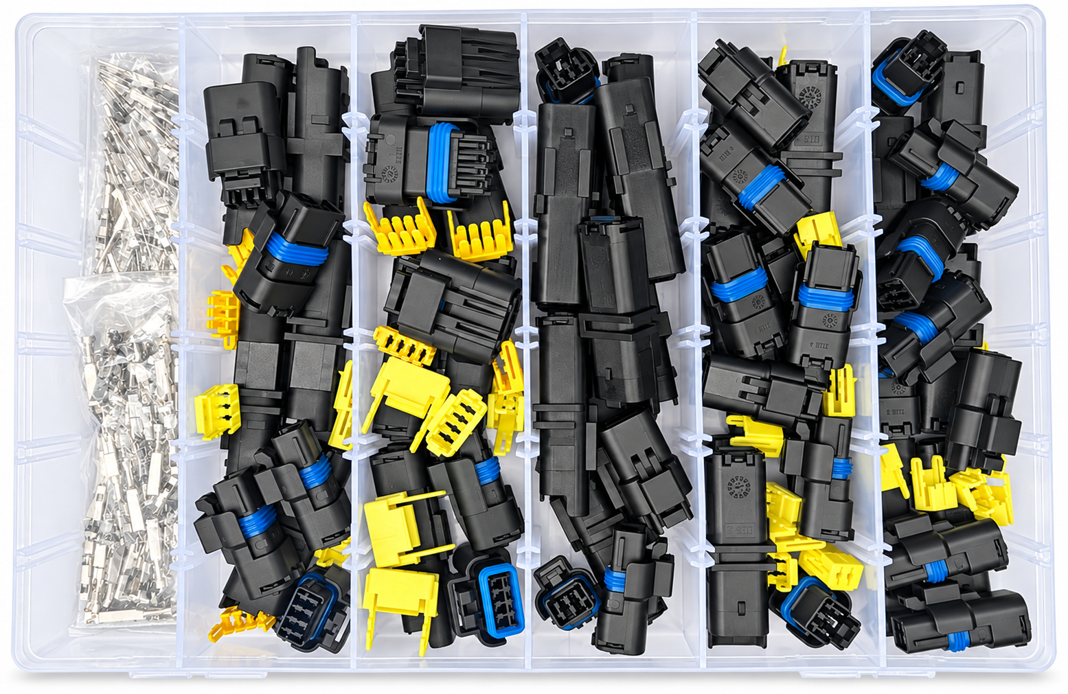 60pcs Male & Female FCI Sicma Car Automotive Waterproof Connector Kit Assortment Set 2, 3 & 4 Pin