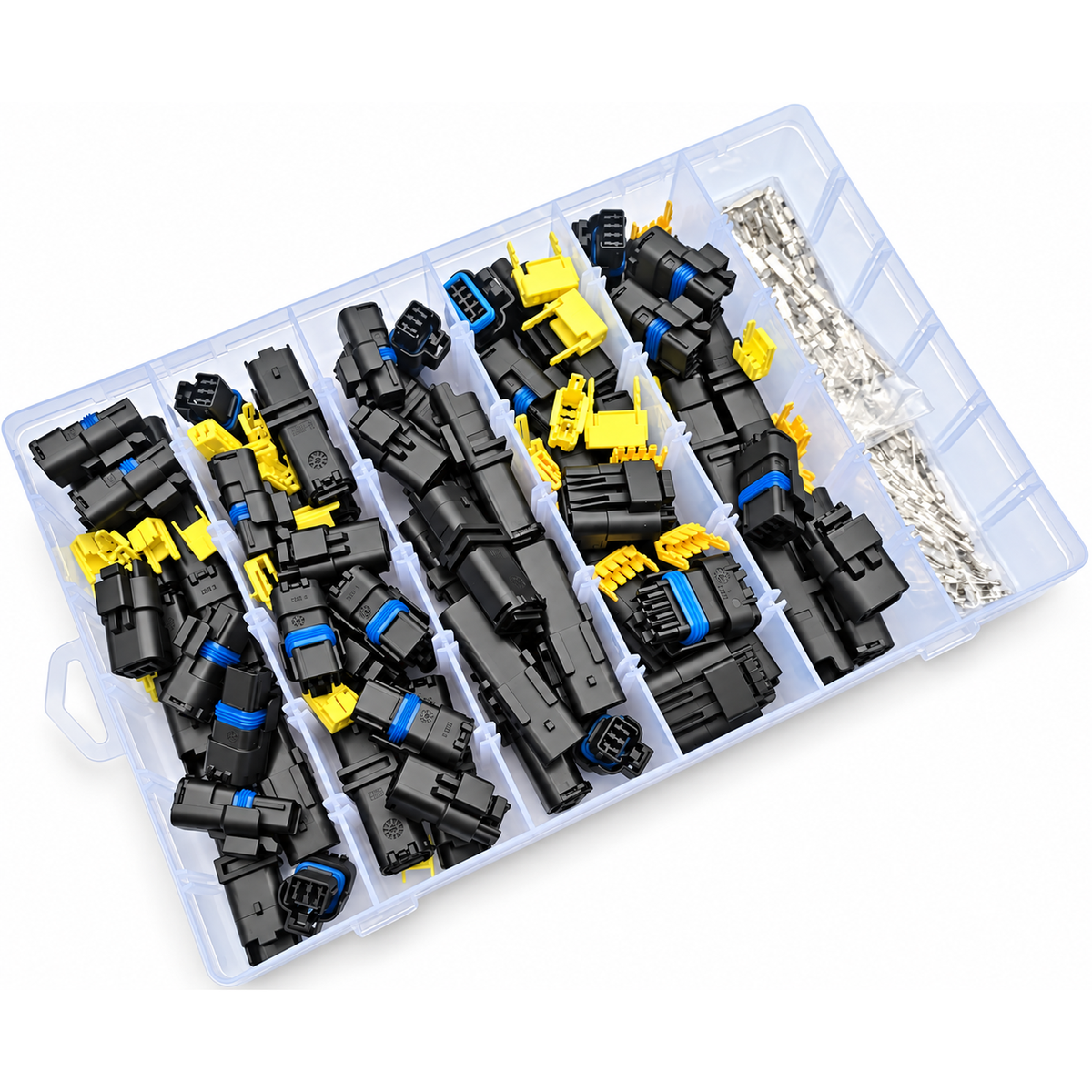 60pcs Male & Female FCI Sicma Car Automotive Waterproof Connector Kit Assortment Set 2, 3 & 4 Pin – FCI/60pcsSET – image 1