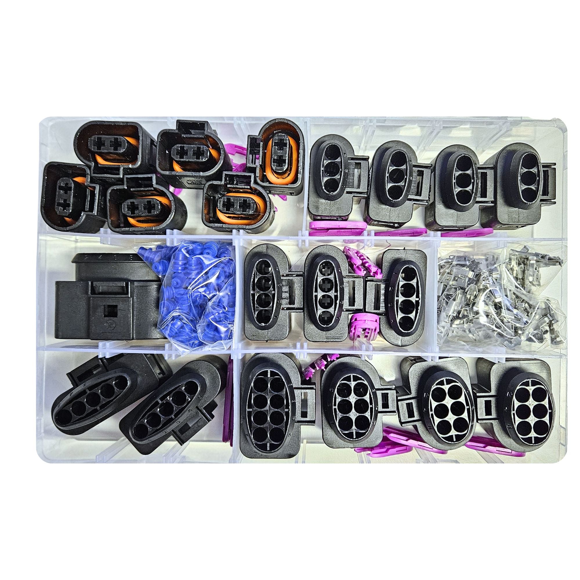 20pcs 3.5mm Waterproof Connector Kit for VW Audi Seat Skoda Porsche Ignition Coil, Horn, Sensor 2/3/4/5/6/8/10 Pin