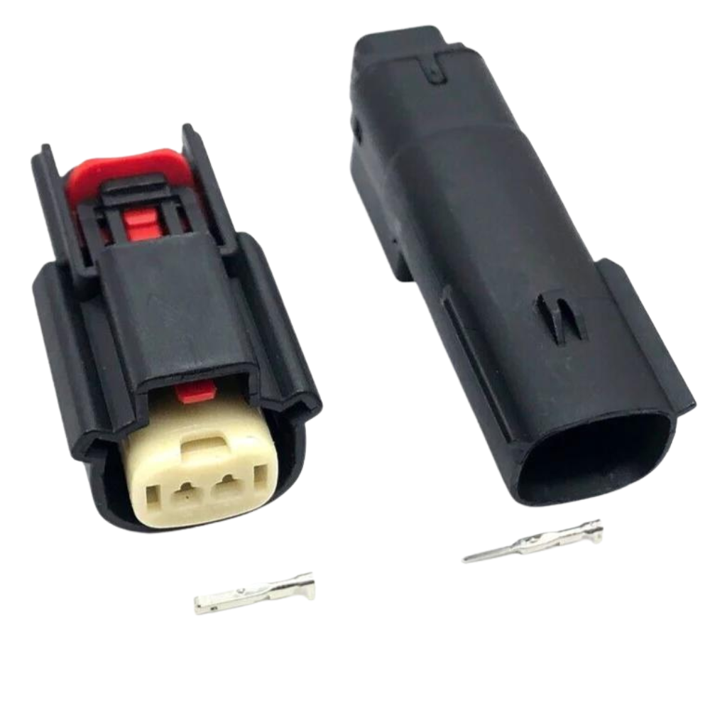 Fits Molex 2 Pin Wire Connector, Harley BLACK Waterproof, Sealed Kit,