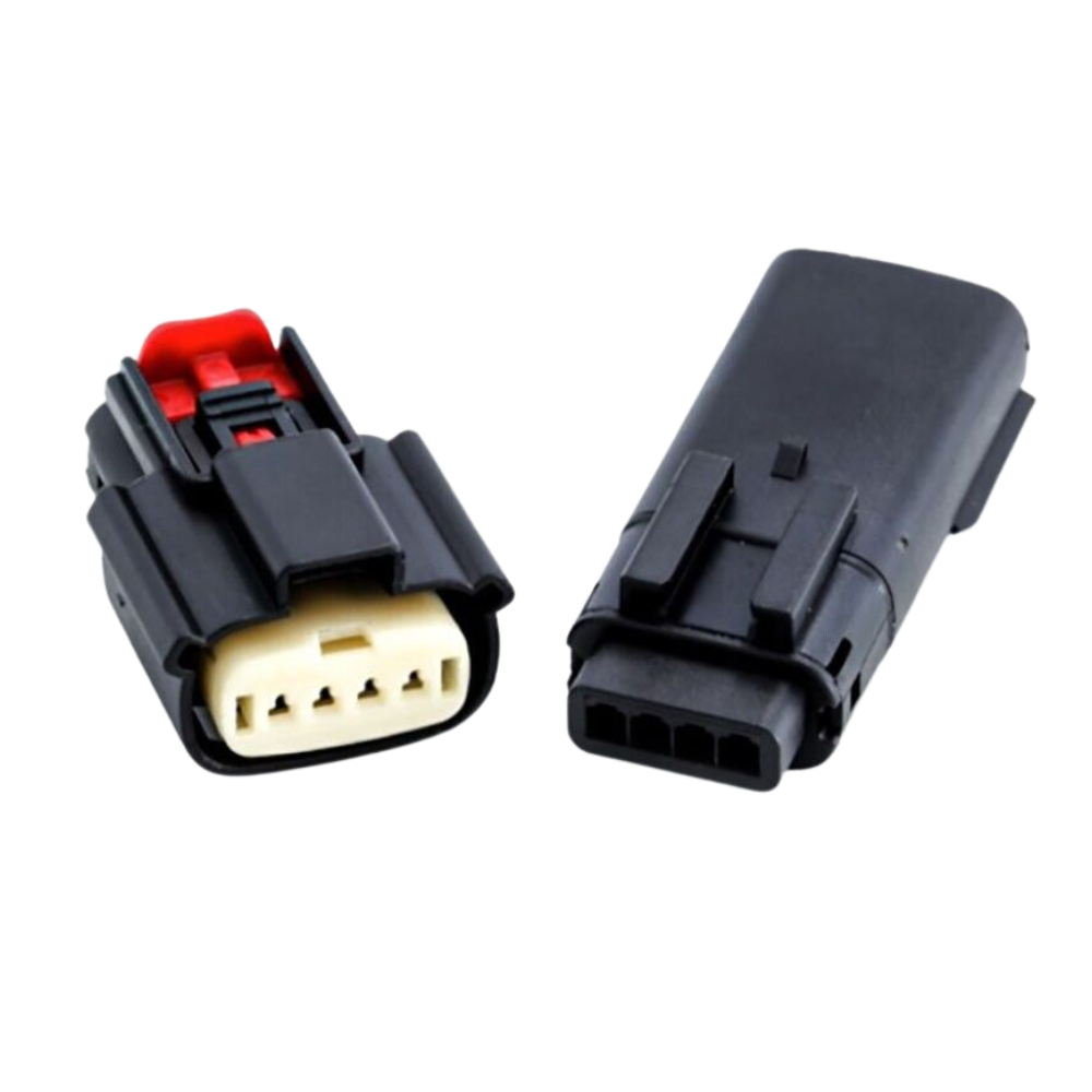 For Molex 4 Pin Wire Connector, Harley BLACK Waterproof, Sealed Kit, MX150 CPA - Pins Included