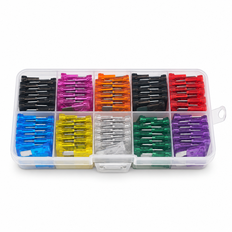100pcs standard blade fuse assortment kit in storage box
