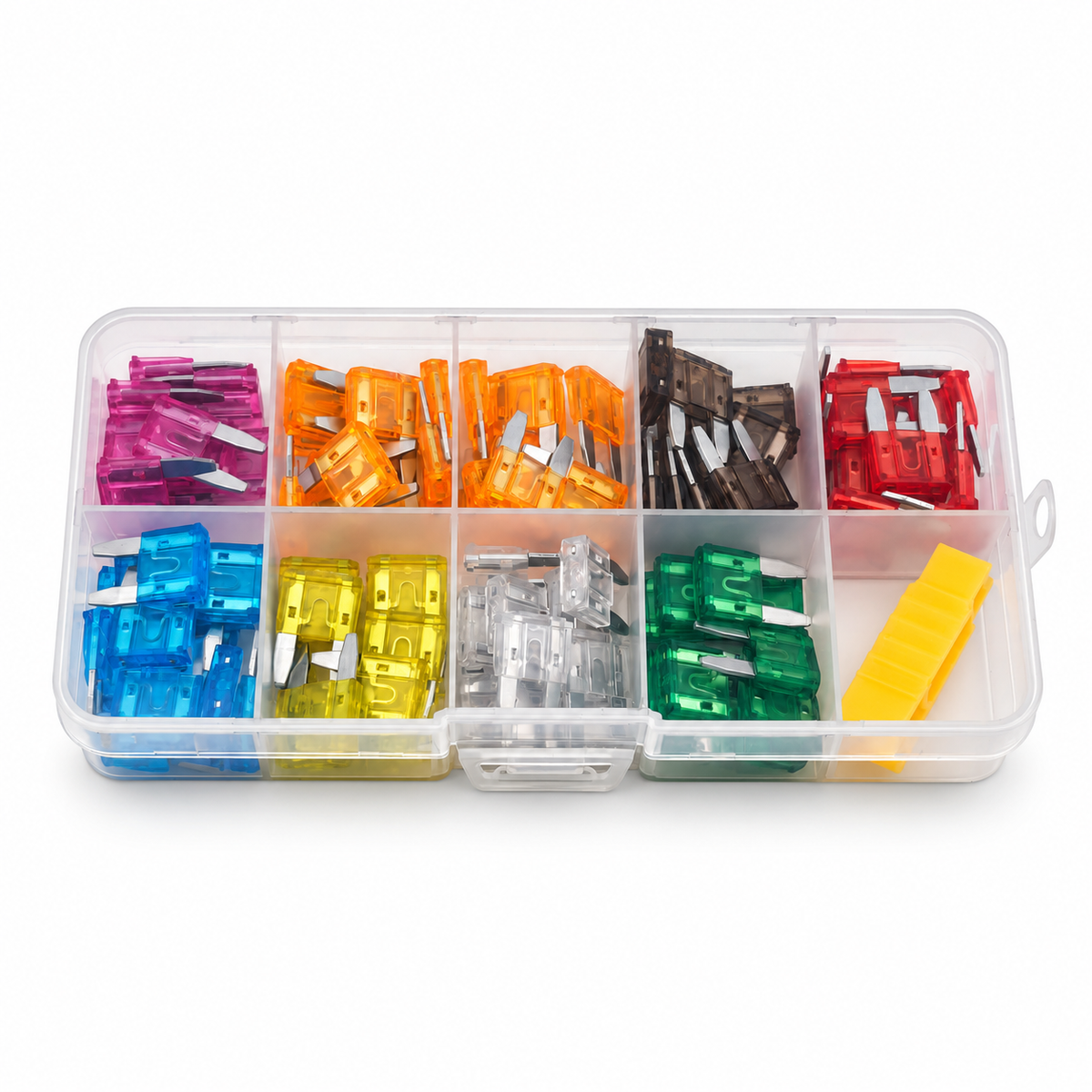 100pcs mini blade fuse assortment kit with fuse puller