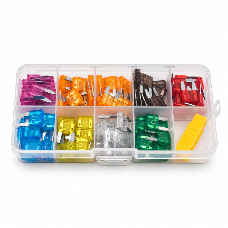 100pcs mini blade fuse assortment kit with fuse puller