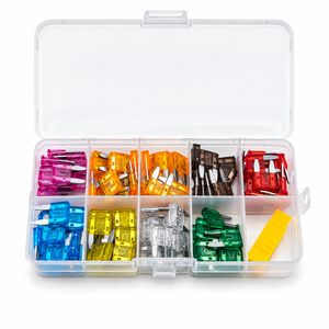 100pcs mini blade fuse assortment kit with lid open