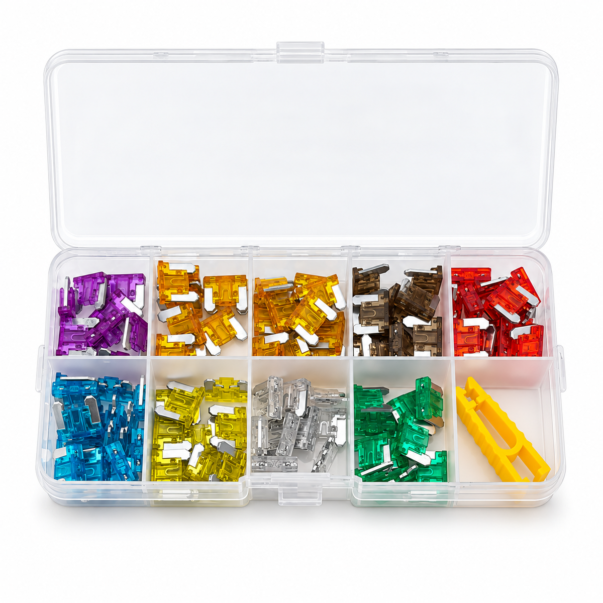 100pcs micro blade fuse assortment kit with lid open