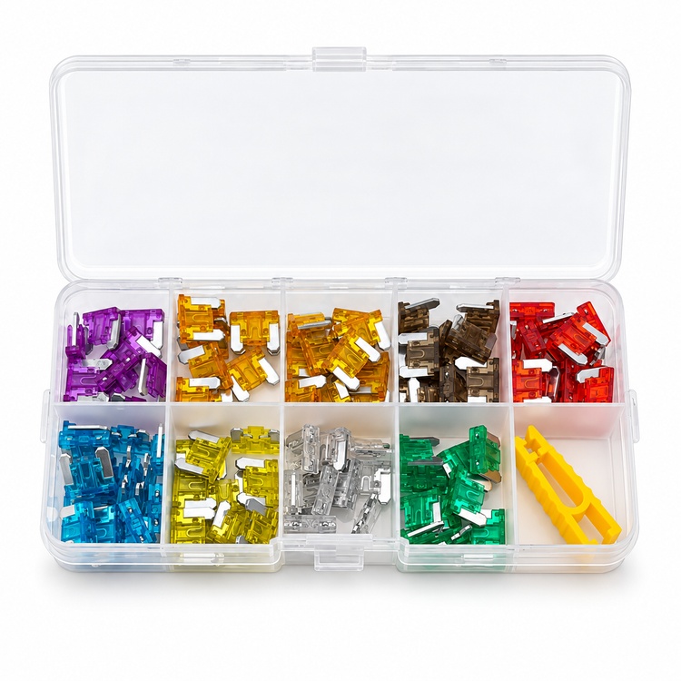 100pcs micro blade fuse assortment kit with lid open
