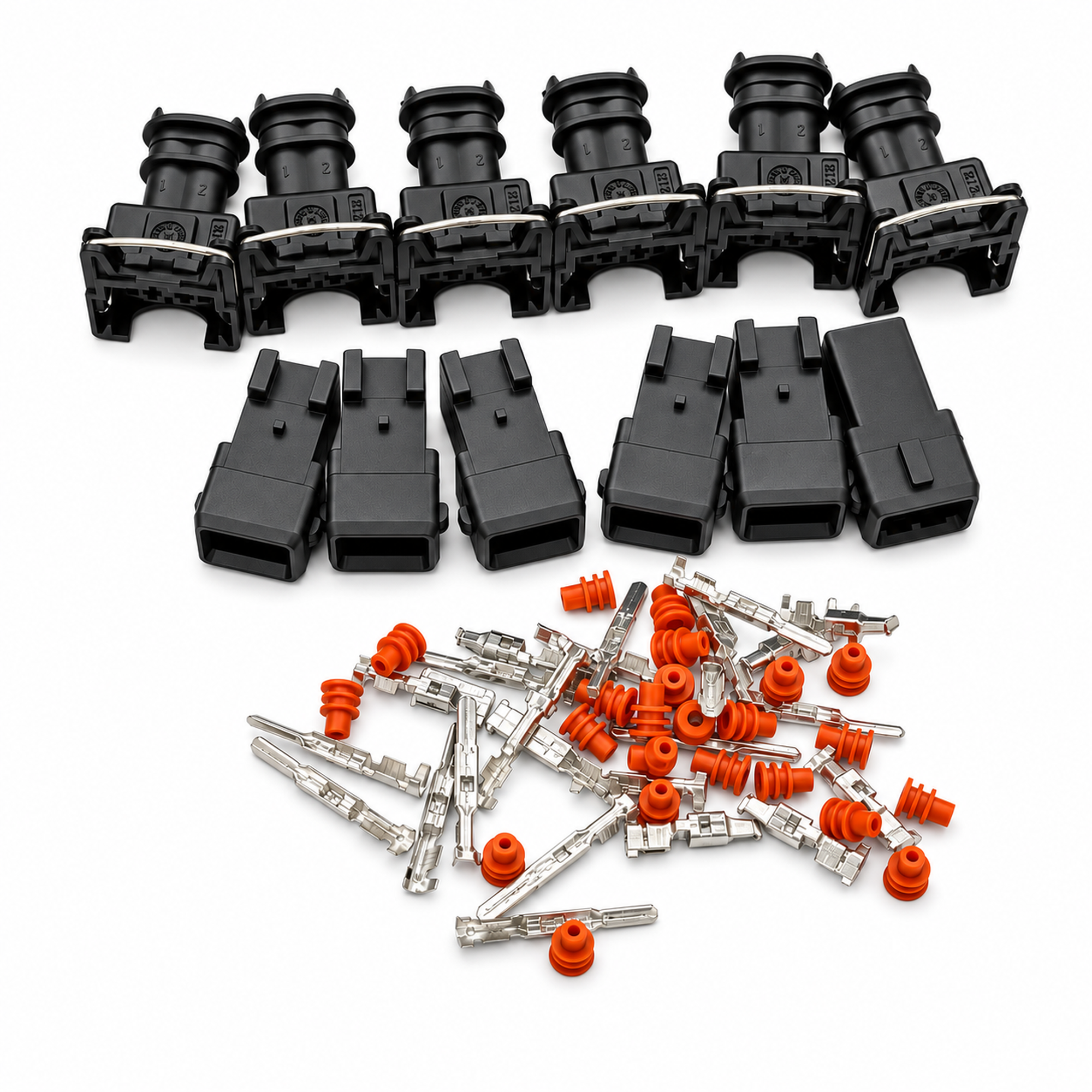 2 Pin 6x Injectors Injector Plug For Bosch EV1 - Unwired Kit With Terminals Seals - OE 6SETS - 6pcs – GB-09/C121 – image 1