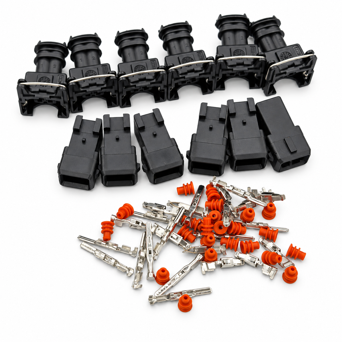 2 Pin 6x Injectors Injector Plug For Bosch EV1 - Unwired Kit With Terminals Seals - OE 6SETS - 6pcs – GB-09/C121 – image 2