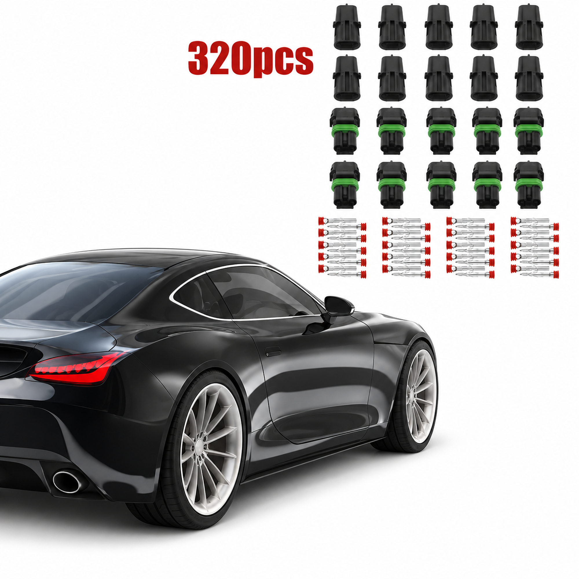 320pcs Automotive Connector Assortment Kit for Delphi Weather Pack Series 1, 2, 3, 4 & 6 Pin – H144/Delph320pc – image 2