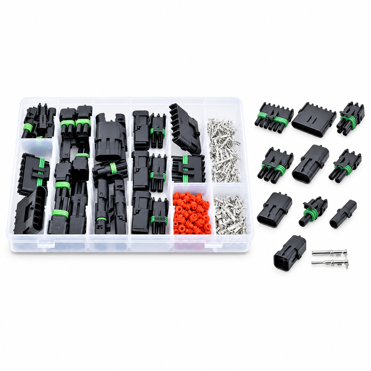 320pcs Automotive Connector Assortment Kit for Delphi Weather Pack Series 1, 2, 3, 4 & 6 Pin – H144/Delph320pc – image 3