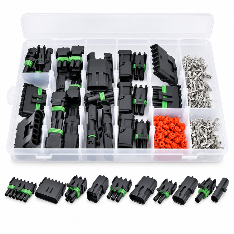 320pcs Automotive Connector Assortment Kit for Delphi Weather Pack Series 1, 2, 3, 4 & 6 Pin – H144/Delph320pc – image 4