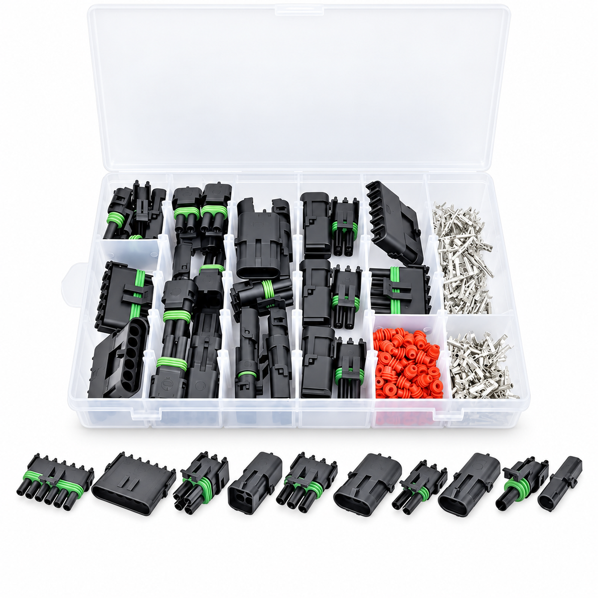 320pcs Automotive Connector Assortment Kit for Delphi Weather Pack Series 1, 2, 3, 4 & 6 Pin – H144/Delph320pc – image 6