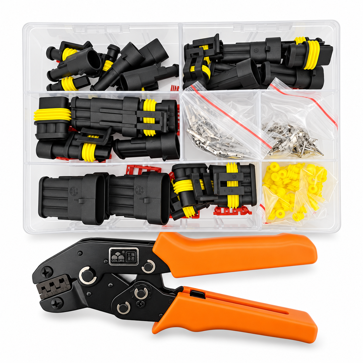 193pc Superseal Automotive Electrical Connector Assortment Kit Inc Crimping Tool