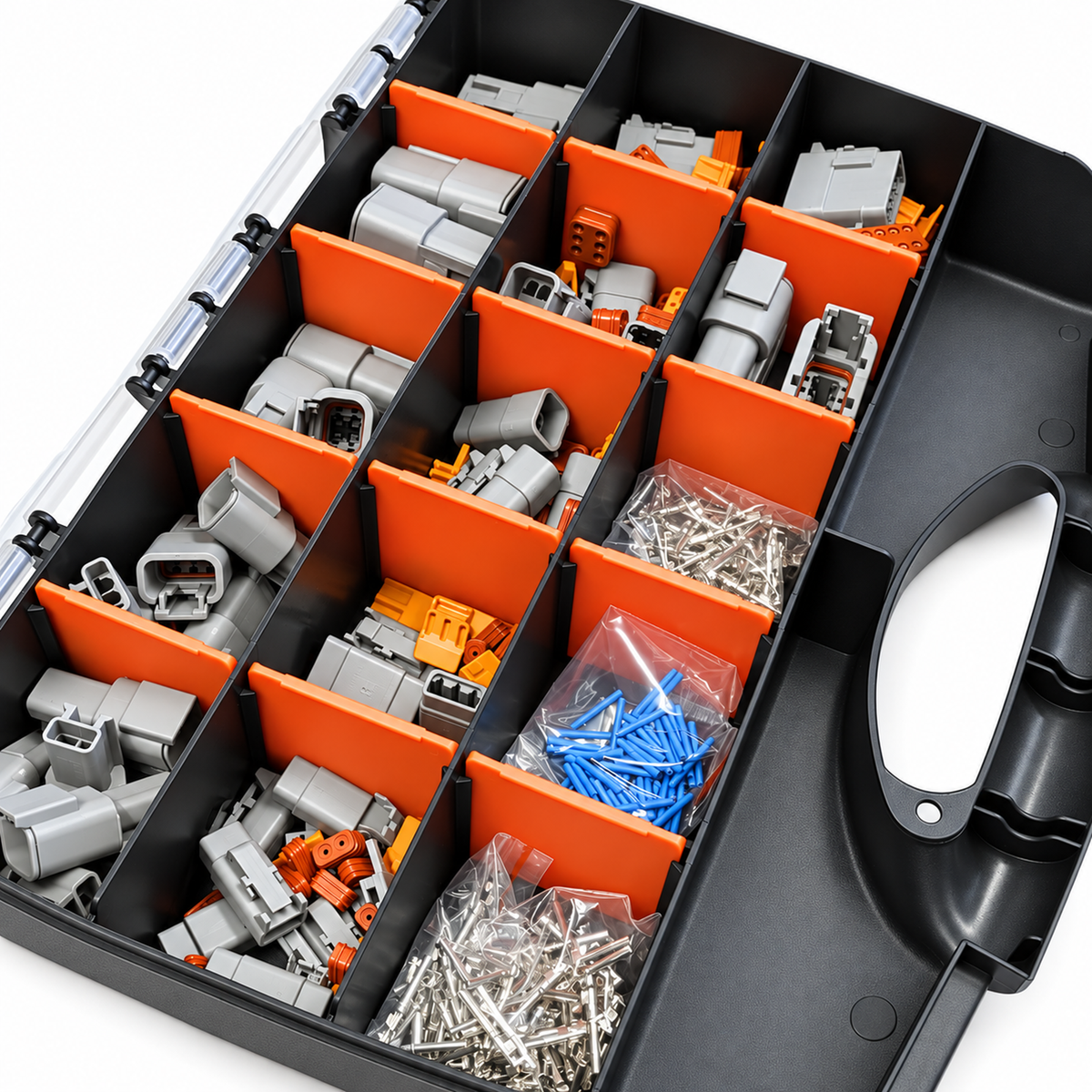 46pcs Deutsch DTM Connector Assortment Box - 12, 8, 6, 4, 3 & 2 Pin Electrical Plug Set – H815/NO-tool-46pcsDTMkit – image 2