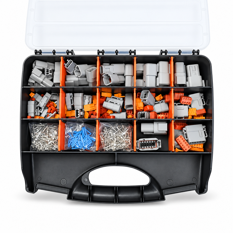 46pcs Deutsch DTM Connector Assortment Box - 12, 8, 6, 4, 3 & 2 Pin Electrical Plug Set – H815/NO-tool-46pcsDTMkit – image 7