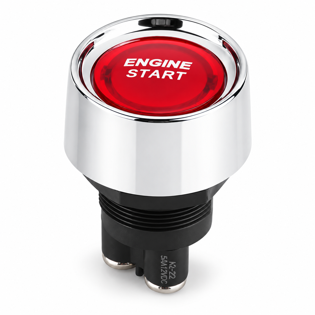 Red LED Car Engine Ignition Start Push Start Button 12V 50A Chrome Momentary Starter Switch – HOT-B10.G/A190 – image 1