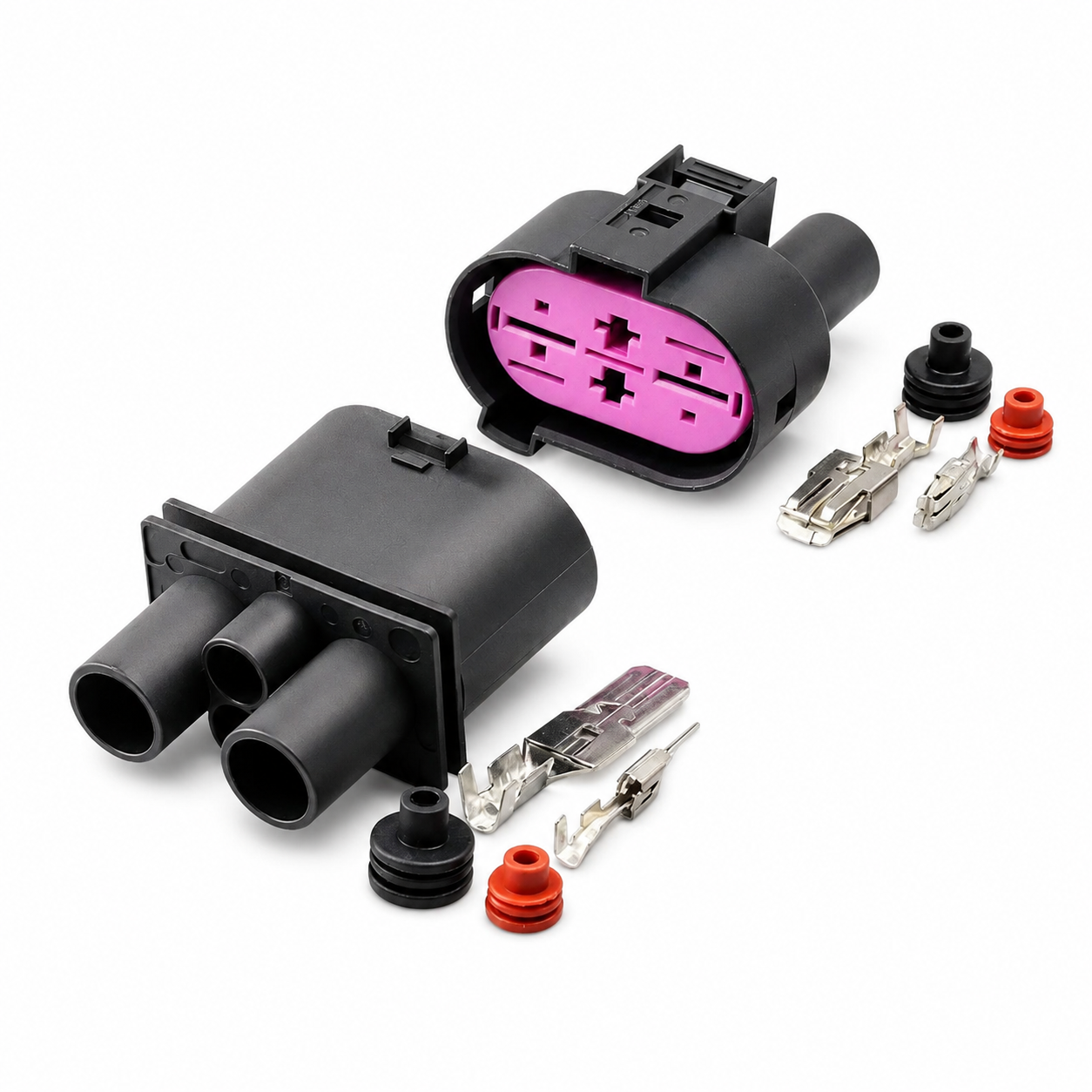 4 Pin Wiring Sensor Connector Socket Set for VW Passat Tiguan Golf Skoda Octavia Audi Radiator Fan 1J0906444 1J0906234 1J09064