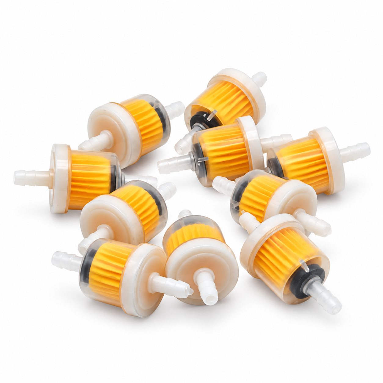 10pcs Universal Petrol Inline Fuel Filter Fits 6mm And 8mm Race Rally Road