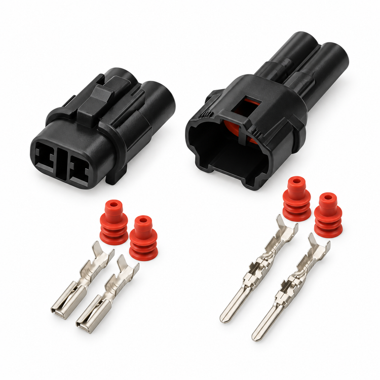 BLACK MALE & FEMALE PAIR 2, 3 & 4 PIN WAY CONNECTOR SETS SUMITOMO MT SERIES – HOT/C15.O/2pinMnF/475 – image 1