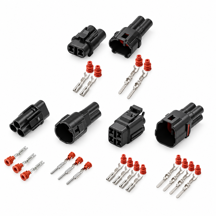 BLACK MALE & FEMALE PAIR 2, 3 & 4 PIN WAY CONNECTOR SETS SUMITOMO MT SERIES – HOT/C15.O/2pinMnF/475 – image 4