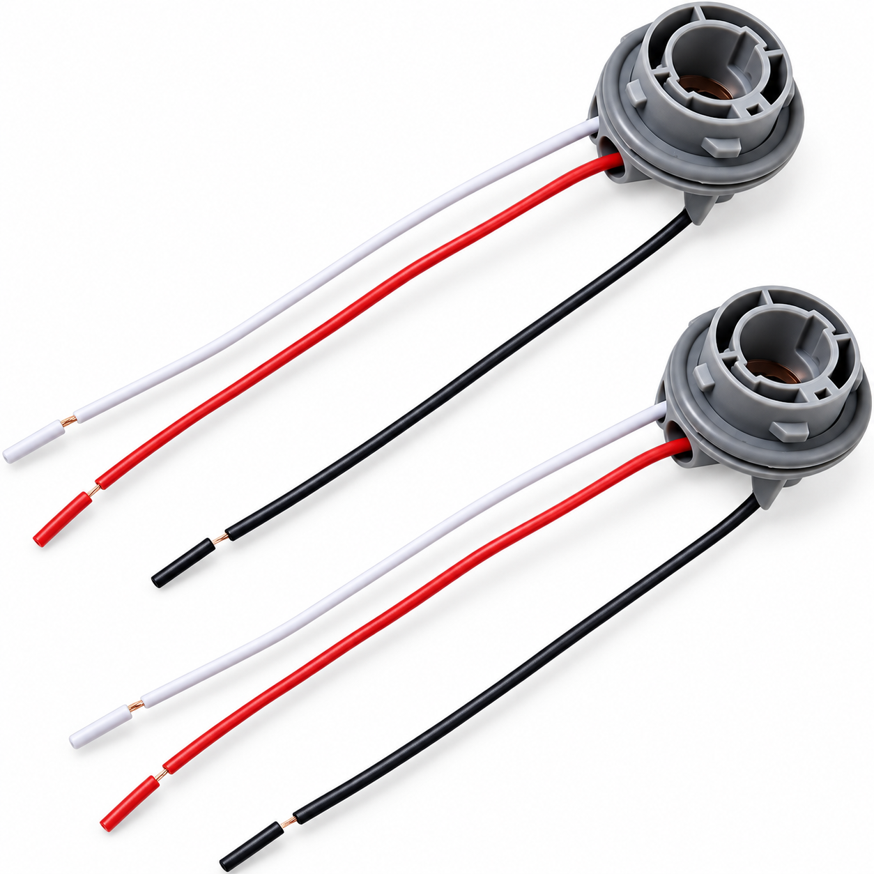 3 Pin 2Pcs 12-24V Car LED Light Bulb Holder Connector for 1157 Tail Light Bulbs/Brake Lamps/Turn Signals - Plug Adapter Bulb Holder with Wiring