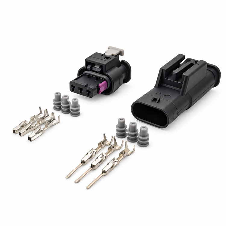 3 Pin Male & Female Connectors For VW AUDI SEAT SKODA PORSCHE 3C0973203 4H0973703 – HOT/E09.O/MnF/3pin/032 – image 1
