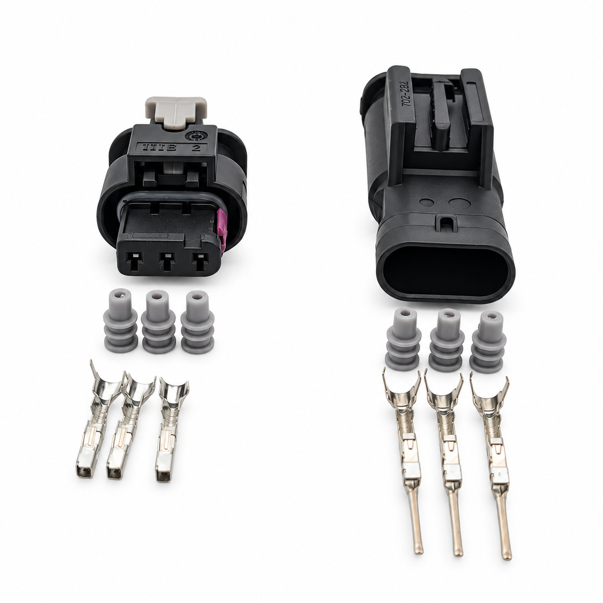 3 Pin Male & Female Connectors For VW AUDI SEAT SKODA PORSCHE 3C0973203 4H0973703 – HOT/E09.O/MnF/3pin/032 – image 2