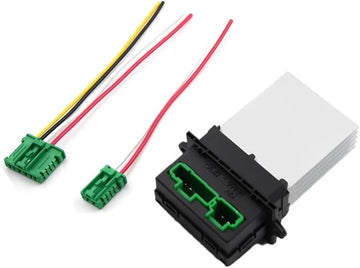 Heater Blower Fan Motor Resistor with 2x Pre-wired Connector Plugs for Nissan - for Renault Peugeot Citroen | Fits Note 207 406 607 1007 C5 C3 C2 Megane Modus Twingo Scenic 1 2 6441.L2 6441L2…