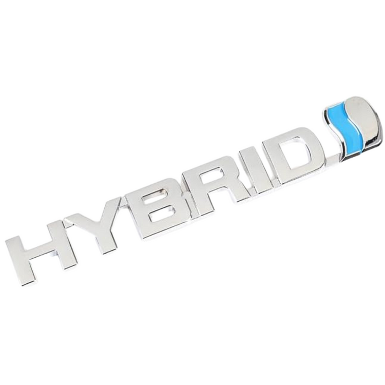 Hybrid Badge For Toyota Emblem 3D Logo Car Sticker for Prius RAV4 Yaris - Chrome & Light Blue