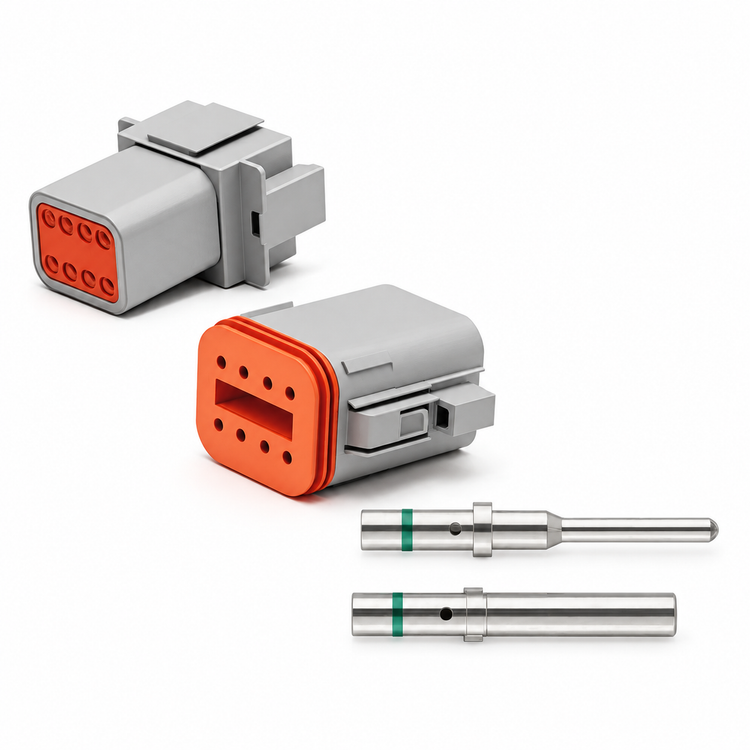 Deutsch DT Waterproof Connector Plugs with Solid Pins - 2 3 4 6 8 12 Way / Pin - BLACK – KAZ/2pinDT/Solid/Unwired – image 5