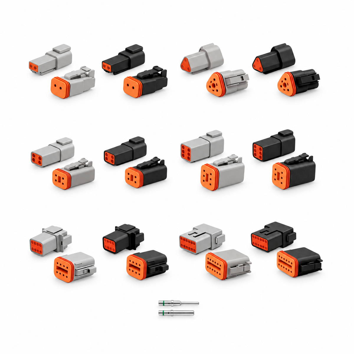 Deutsch DT Waterproof Connector Plugs with Solid Pins - 2 3 4 6 8 12 Way / Pin - BLACK – KAZ/2pinDT/Solid/Unwired – image 13