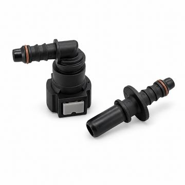 Male & Female Pair of Quick Connect / Release Fuel Line Connectors - 9.49mm 3/8 - 7.89mm 5/16 - ID6 / ID8 - Straight / 90 Degrees