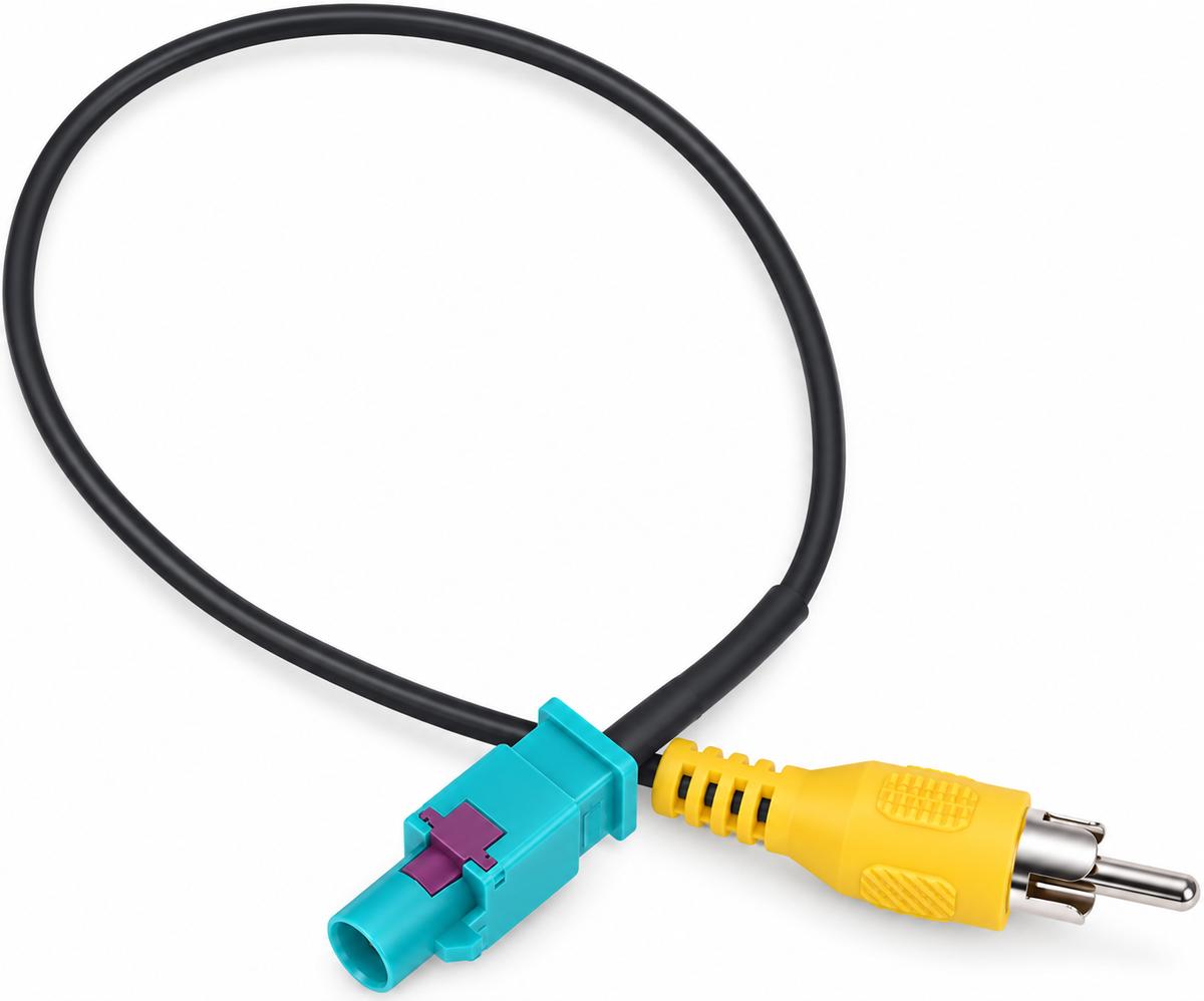 1 Pin Fakra Z Male to RCA Male Adapter Cable for Mercedes-Benz COMAND PCM 2.1 3.0 NTG 2.5 4.0 4.5 Reversing Camera Adapter Lead (Fakra Z Male to RCA Male)