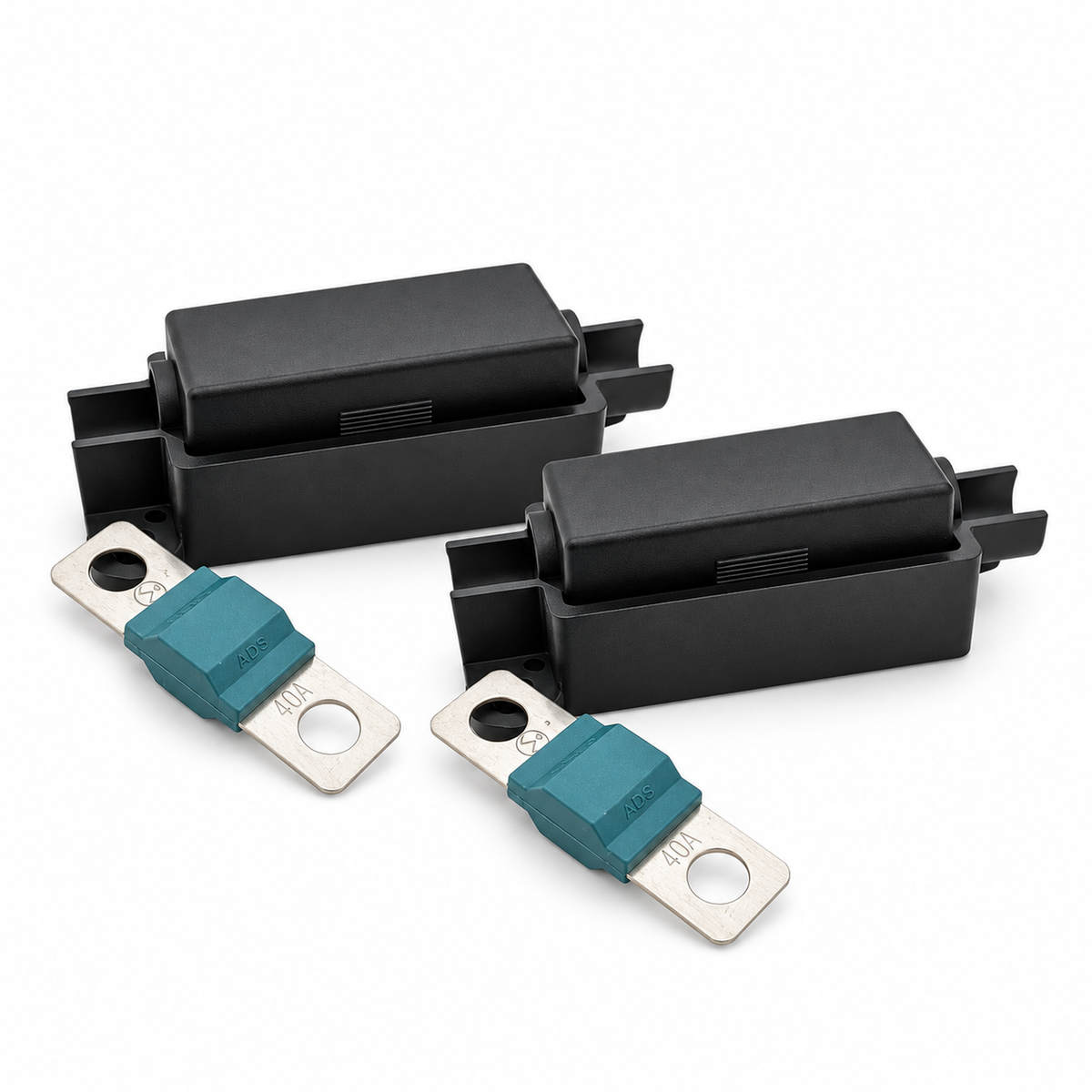 2pcs Midi Fuse Holders & 2pcs 40Amp Midi Fuses for Cars Trucks Construction Vehicles – KAZ/B085/2setsFuses – image 1