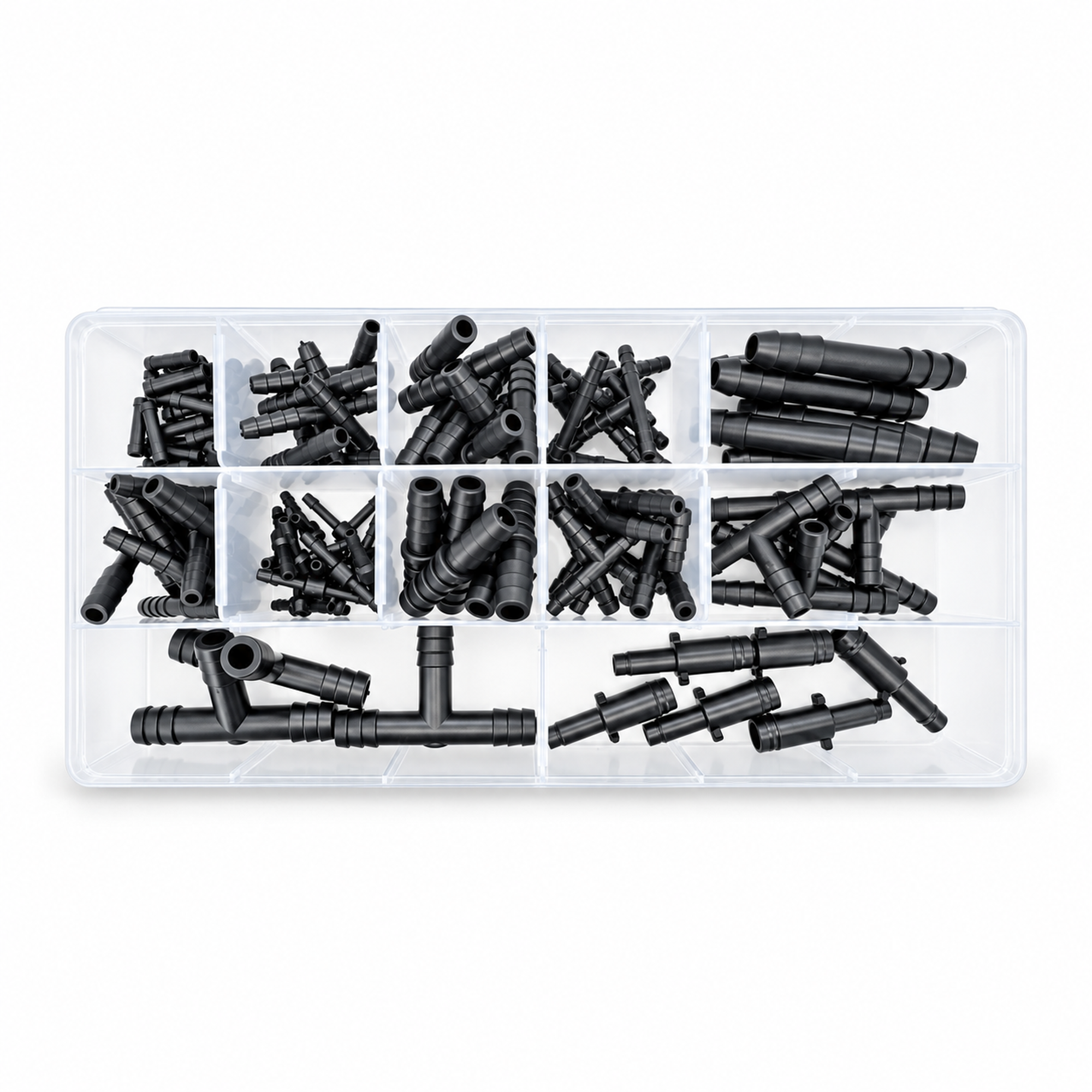 113pcs Assorted Automotive Vacuum Hose Pipe Connectors - T, Straight & Reducers - 12 Sizes – KAZ/B088/VacKit – image 3