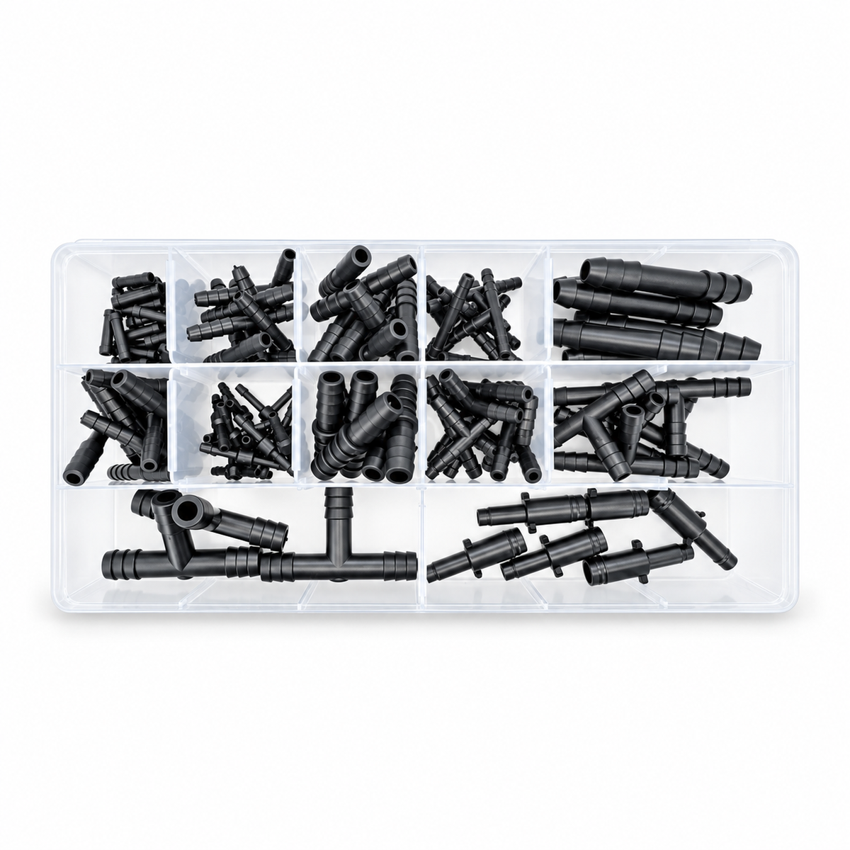 113pcs Assorted Automotive Vacuum Hose Pipe Connectors - T, Straight & Reducers - 12 Sizes – KAZ/B088/VacKit – image 3