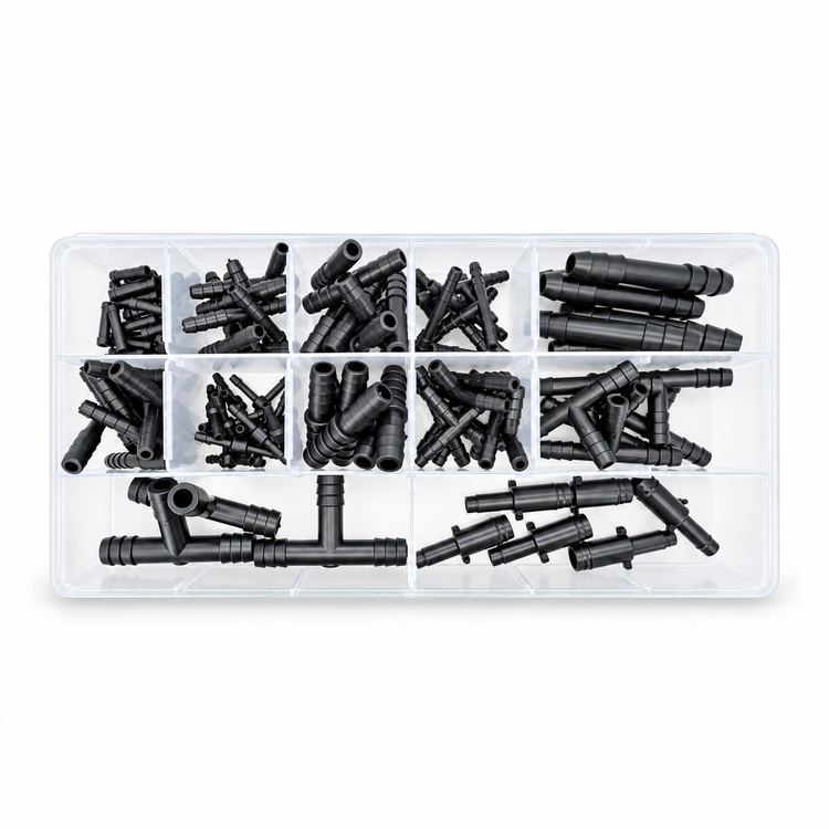 113pcs Assorted Automotive Vacuum Hose Pipe Connectors - T, Straight & Reducers - 12 Sizes – KAZ/B088/VacKit – image 3
