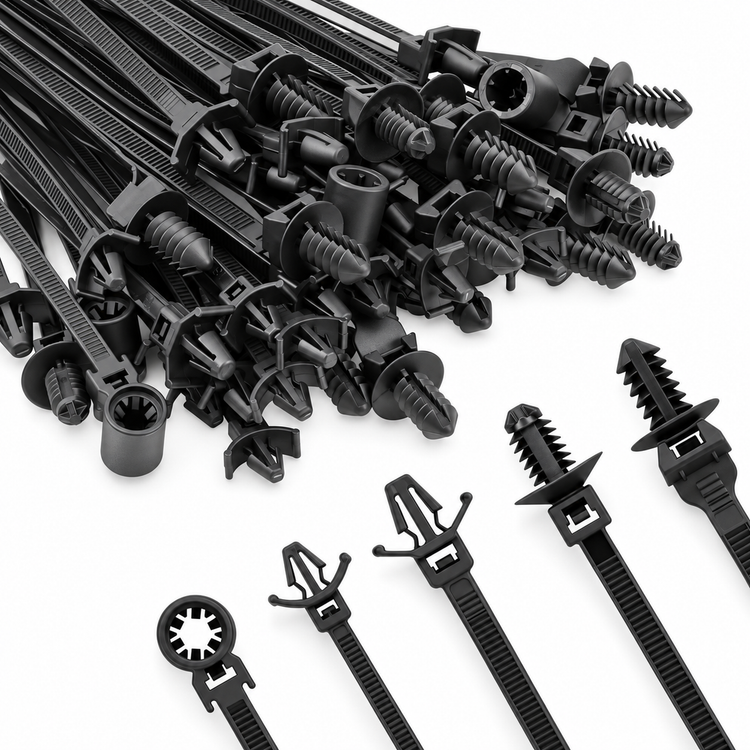 110pcs Automotive Car Clip Mounted Black Nylon Wire Zip Cable Ties Self Locking – KAZ/B089/cabletiekit – image 5