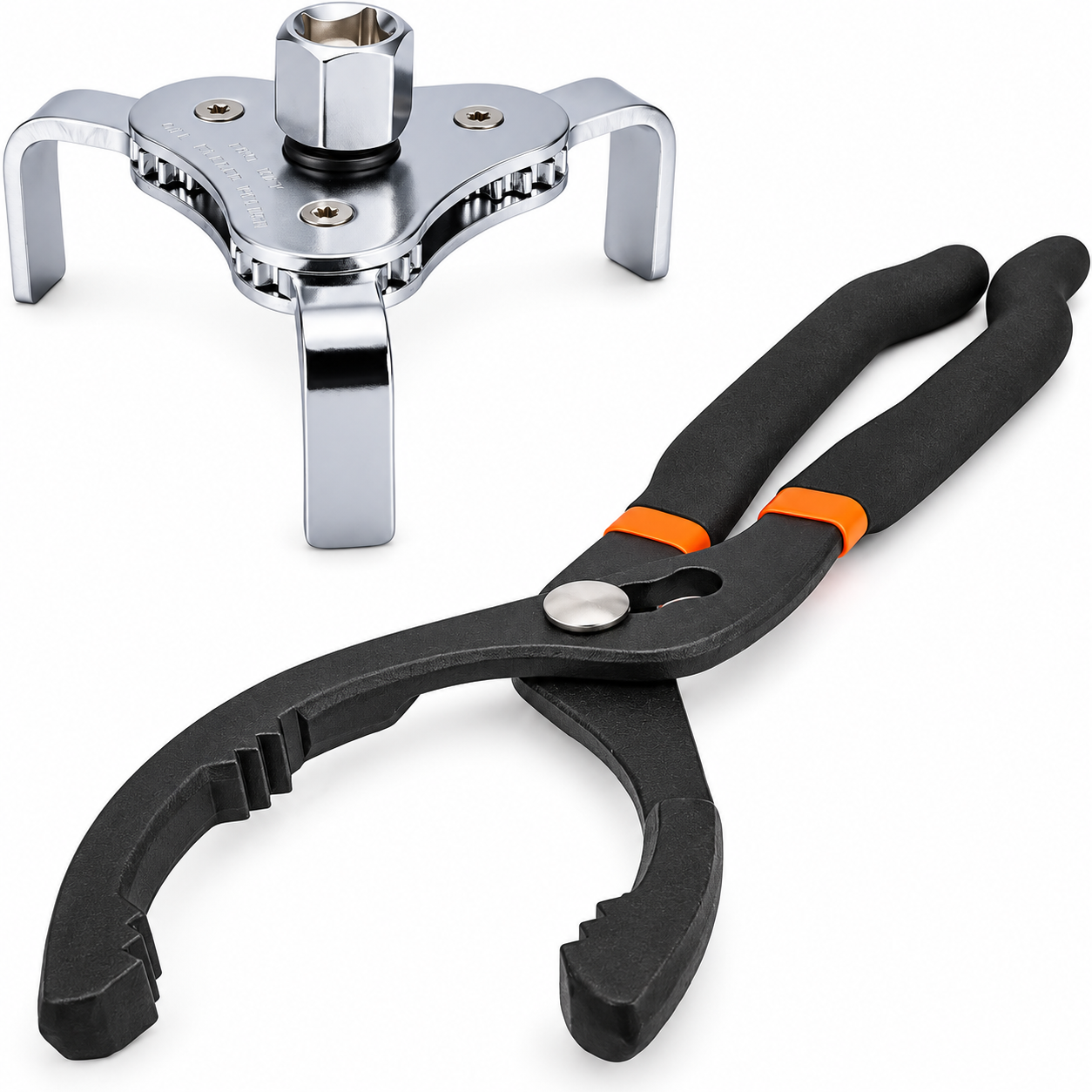 2pcs Oil Filter Adjustable 3 Jaw Pliers 64–116mm Wrench Removal Tools