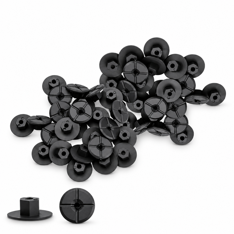50pcs 4mm Plastic Wheel Arch Trim Panel Undertray Bumper Splash Guard Clip Nuts 2019900050 – KAZ/B115/50pcsClips – image 1