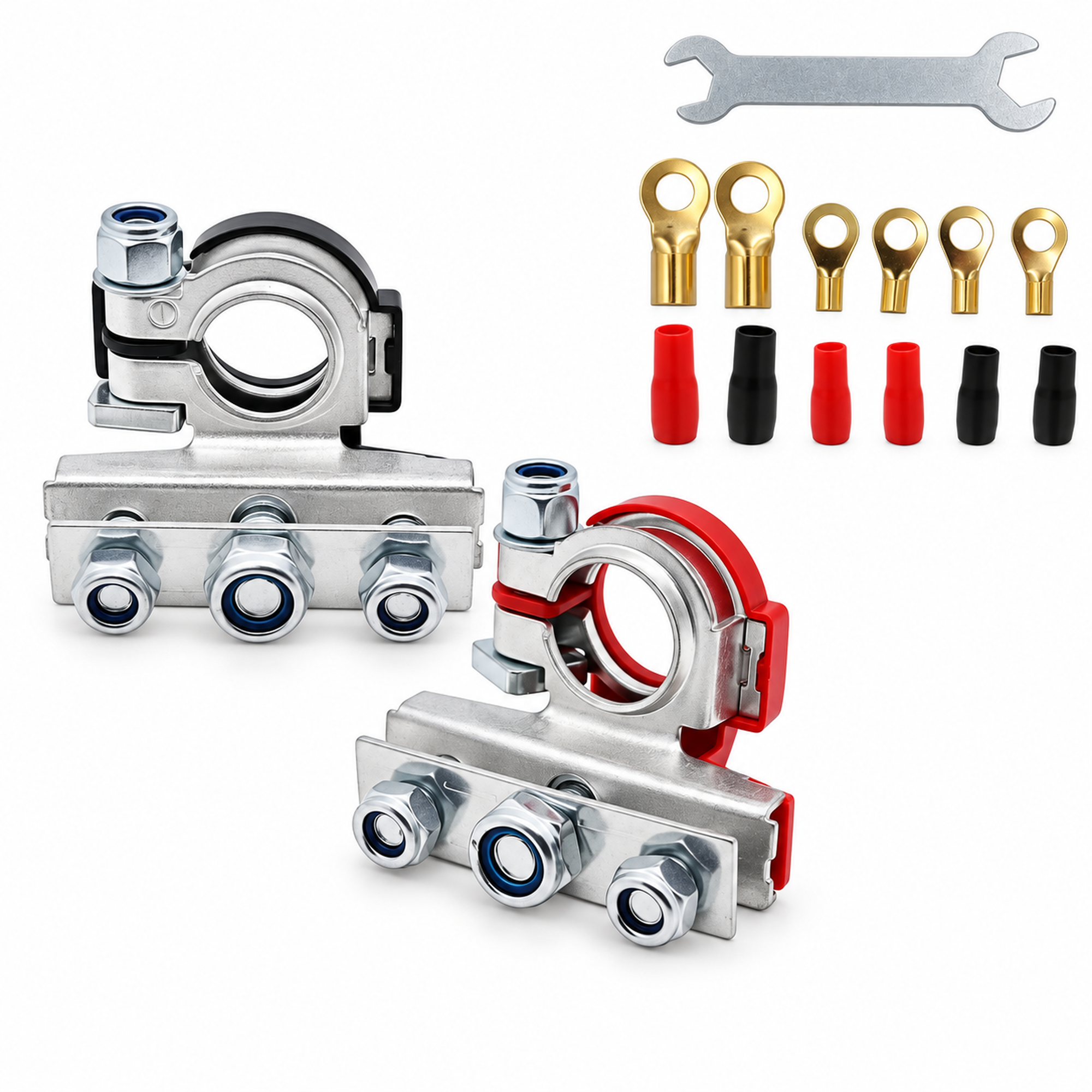 3-Way 12V Car Battery Cable Terminal Clamp Connectors Positive & Negative Kit – KAZ/B275/BatteryClamps – image 5