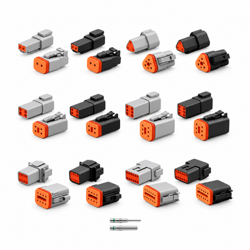 Deutsch DT Waterproof Connector Plugs with Solid Pins - 2 3 4 6 8 12 Way / Pin - BLACK or GREY