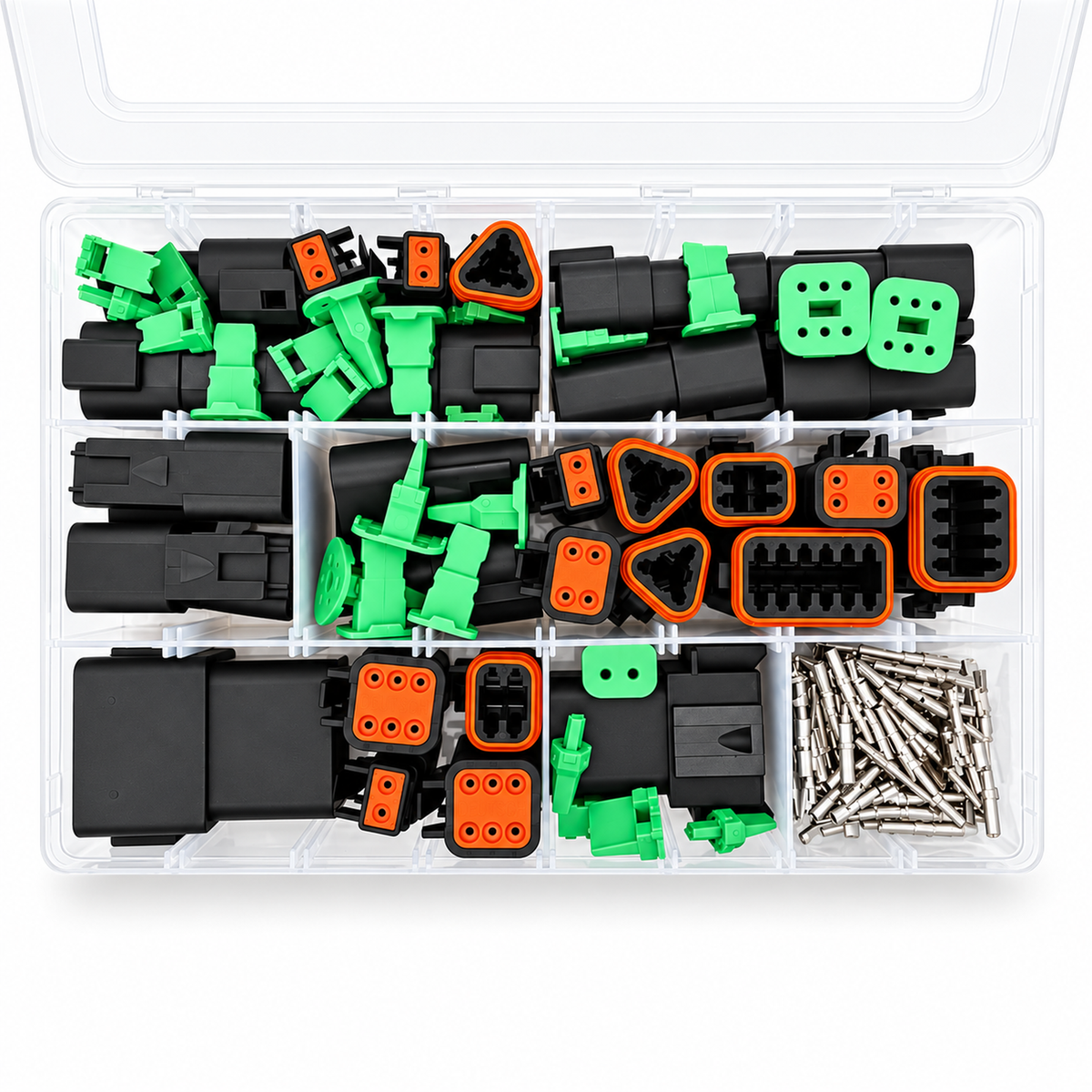 Black Deutsch DT Connector Kit 190pcs 2, 3, 4, 6, 8 & 12 Way Grey Plug Assortment Set – KAZ/BlackDT/BA271/solid – image 1