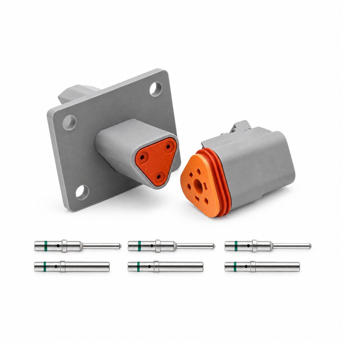 Deutsch DT Panel Flange Mount Connectors 2/3/4/6/8/12 Pin / Way with Solid Pins – KAZ/DT/Panel2pinSolid-B341 – image 2