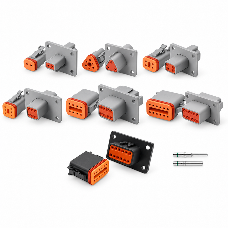 Deutsch DT Panel Flange Mount Connectors 2/3/4/6/8/12 Pin / Way with Solid Pins – KAZ/DT/Panel2pinSolid-B341 – image 9