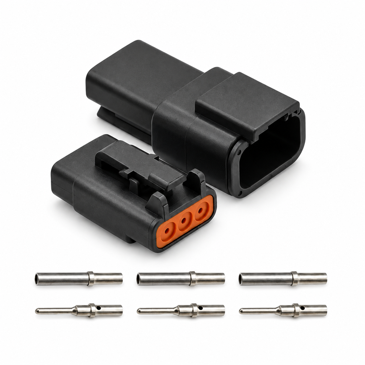 Deutsch DTM Connectors with Solid Pins 2 3 4 6 8 12 Way Male and Female – KAZ/DTMsolid/2pin/blackB355 – image 2