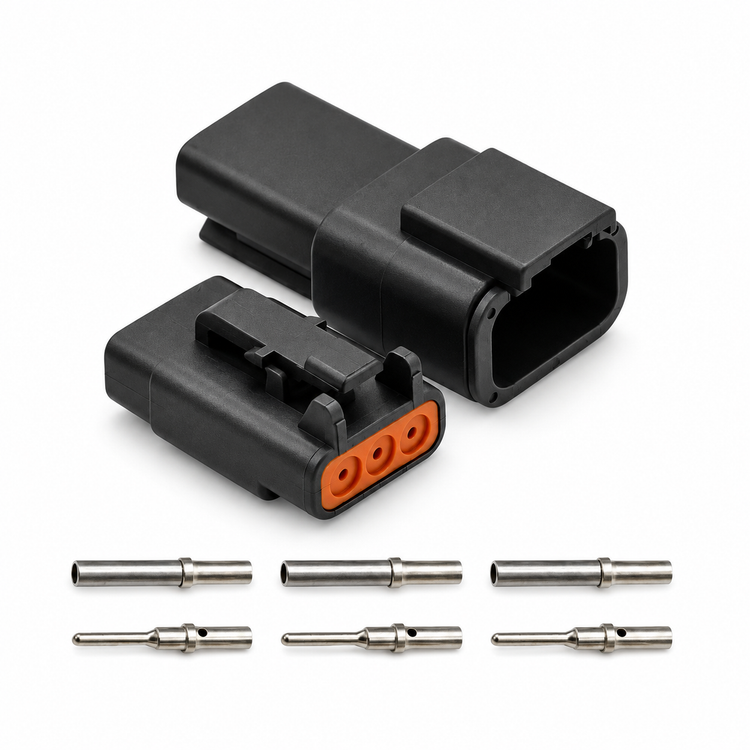 Deutsch DTM Connectors with Solid Pins 2 3 4 6 8 12 Way Male and Female – KAZ/DTMsolid/2pin/blackB355 – image 2